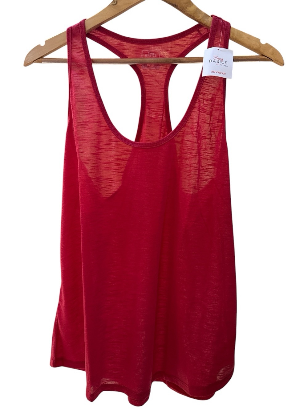 Sexy Basics Wmn's Sz L Red Racer Back Athletic Tank Top "New"